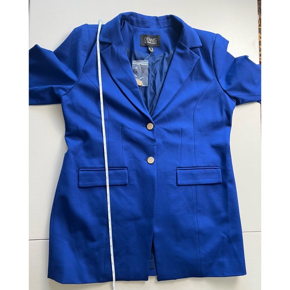 Dennis Basso Ponte Knit Lined Blazer With Pockets RICH ROYAL NWT SIZE 14 - Picture 3 of 7